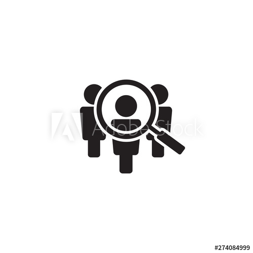 500x500 Search Job Vacancy Icon In Flat Style Loupe Career Illustration