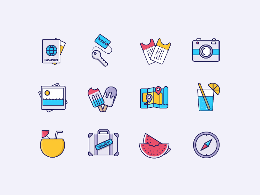 840x630 Vacation Icons