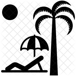 256x256 Beach Vacation Icon Of Glyph Style