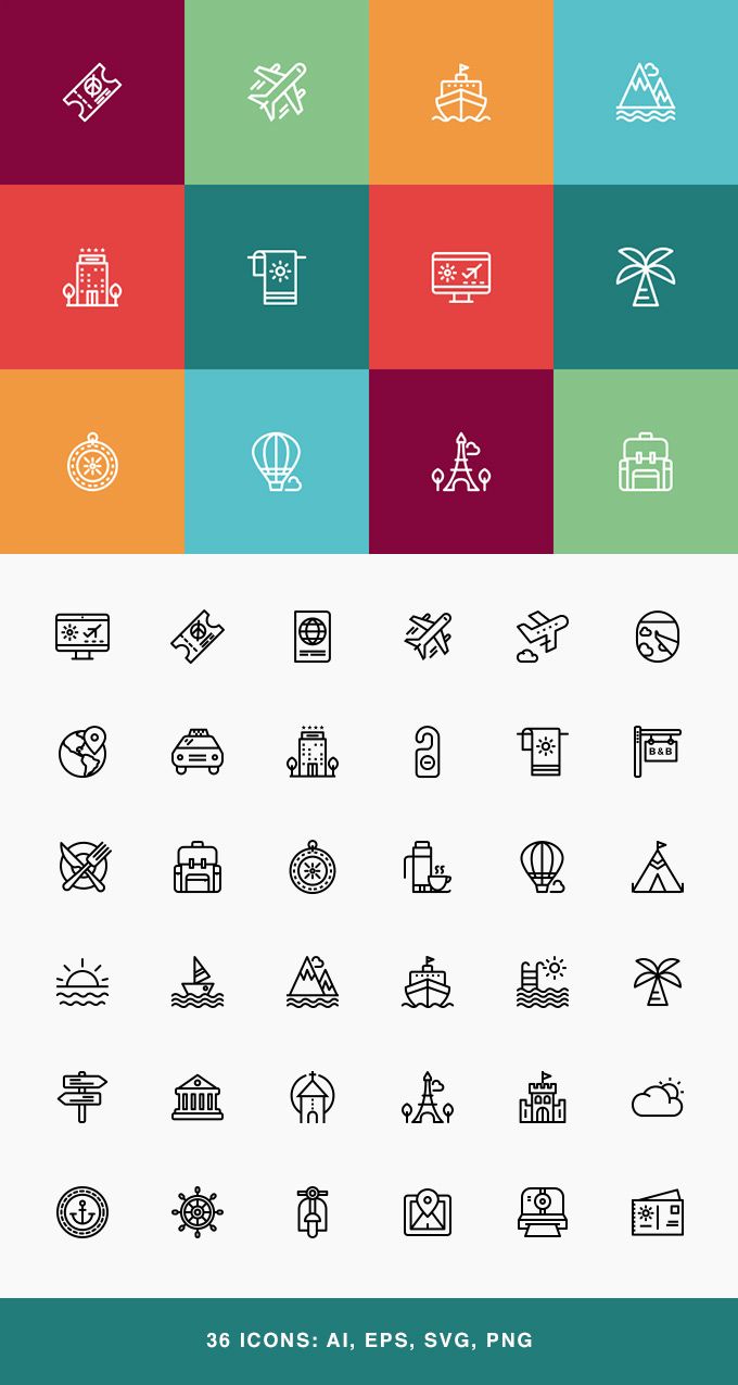 680x1275 Free Holiday Travel Icon Set Download Png