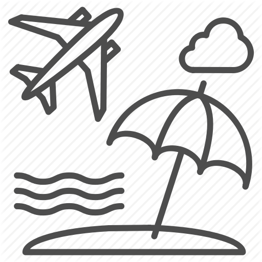 512x512 Airplane, Beach, Plane, Travel, Umbrella