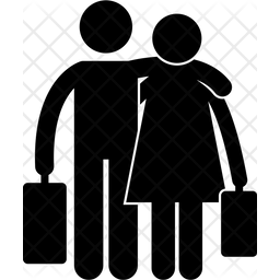 256x256 Couple On Vacation Icon Of Glyph Style