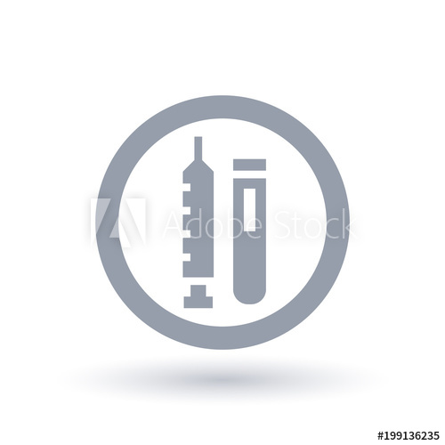 500x500 Medical Vaccine Icon Vial With Vaccination Serum And Syringe