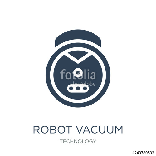 500x500 Robot Vacuum Icon Vector On White Background, Robot Vacuum Trendy