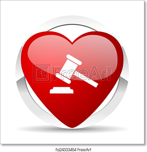 561x581 Free Art Print Of Auction Valentine Icon Court Sign Verdict Symbol