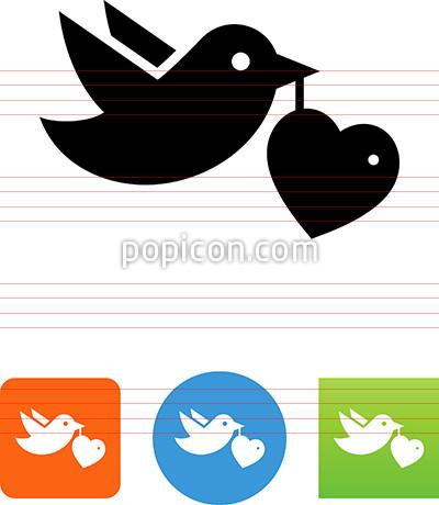 400x460 Lovebird Delivering Valentine Icon