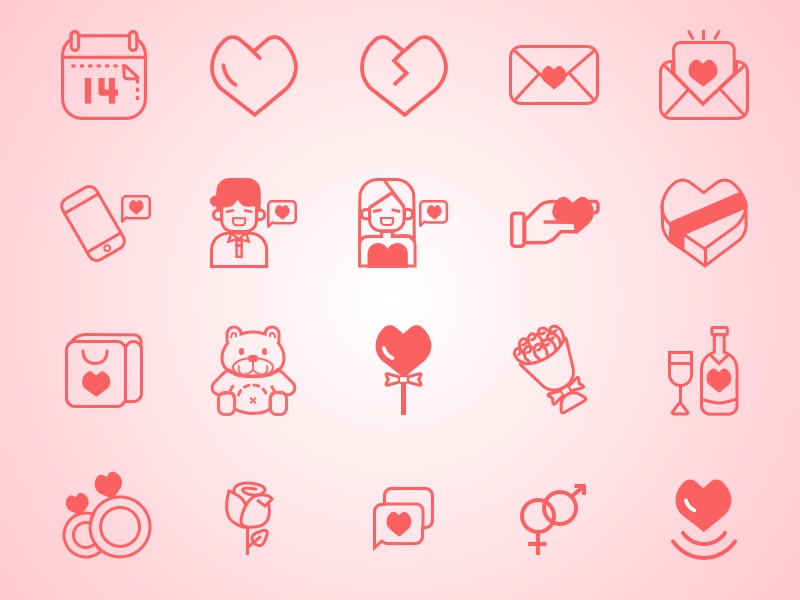 800x600 Valentine Icon Set Sketch Freebie