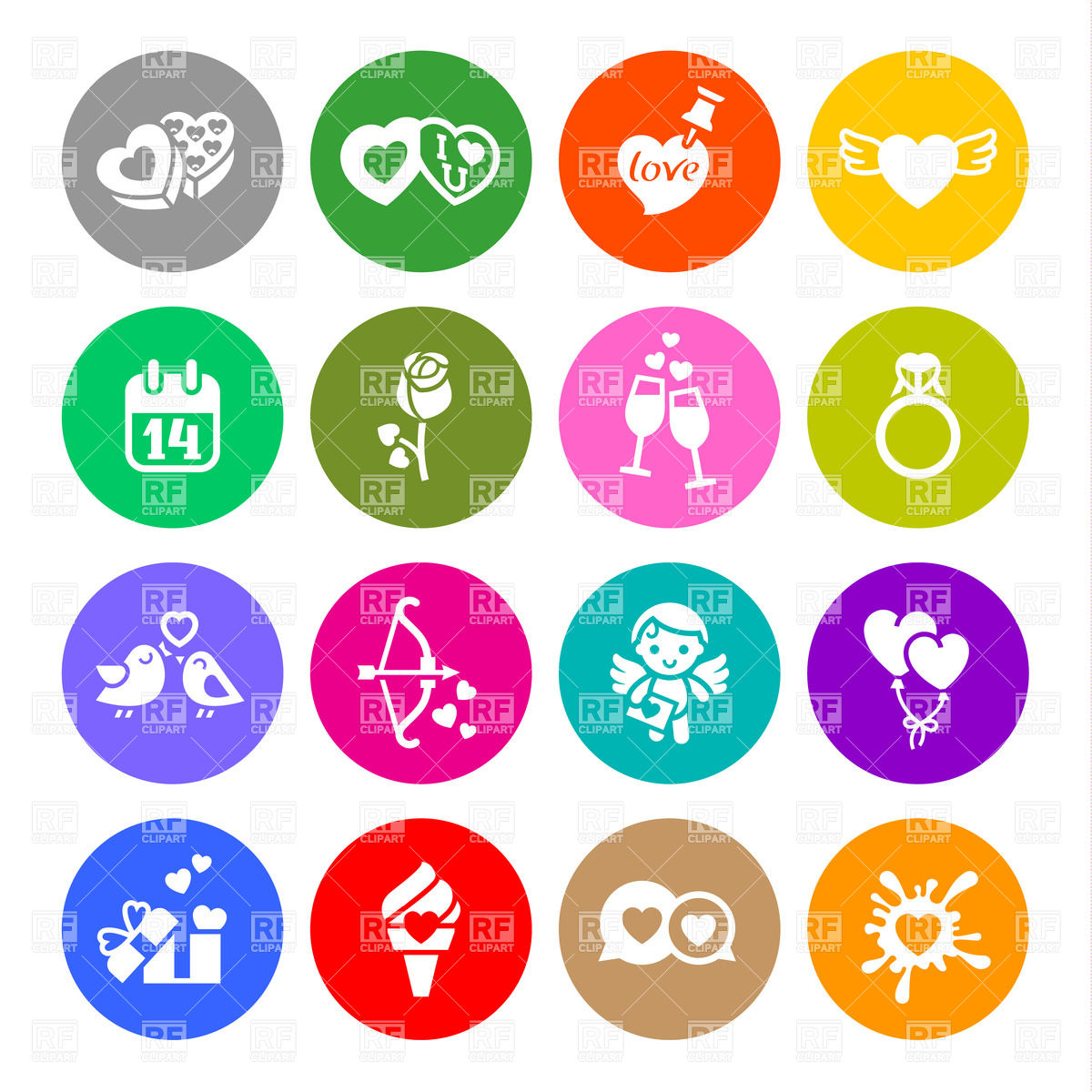 1200x1200 Love, Romantic And Valentine's Day Icons Vector Image Of Holiday