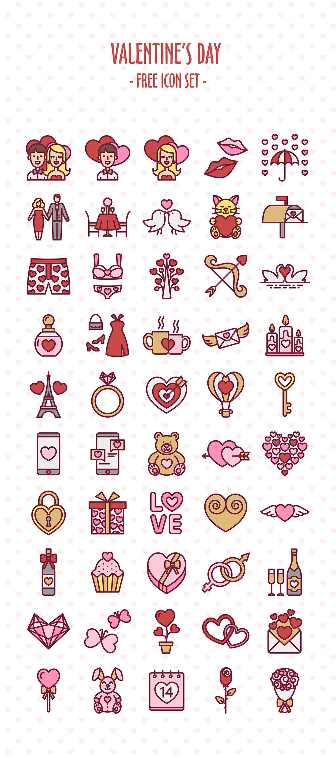 1100x2474 Design Doodle Icon, Valentines Illustration