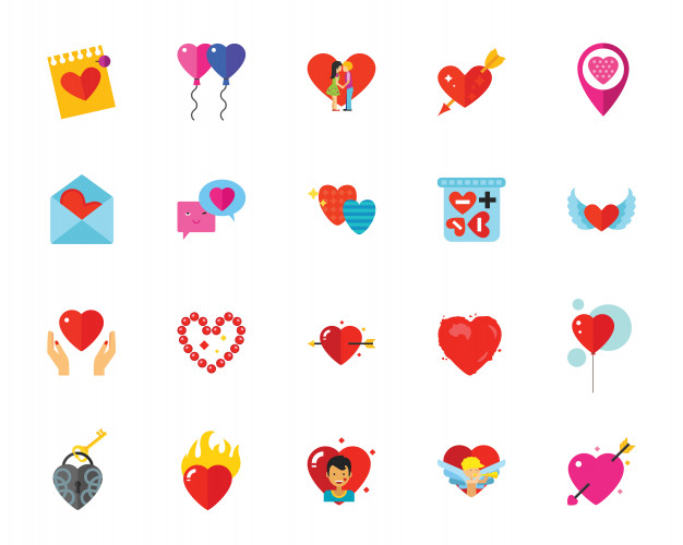 626x500 St Valentine Day Icon Set Vector Free Download