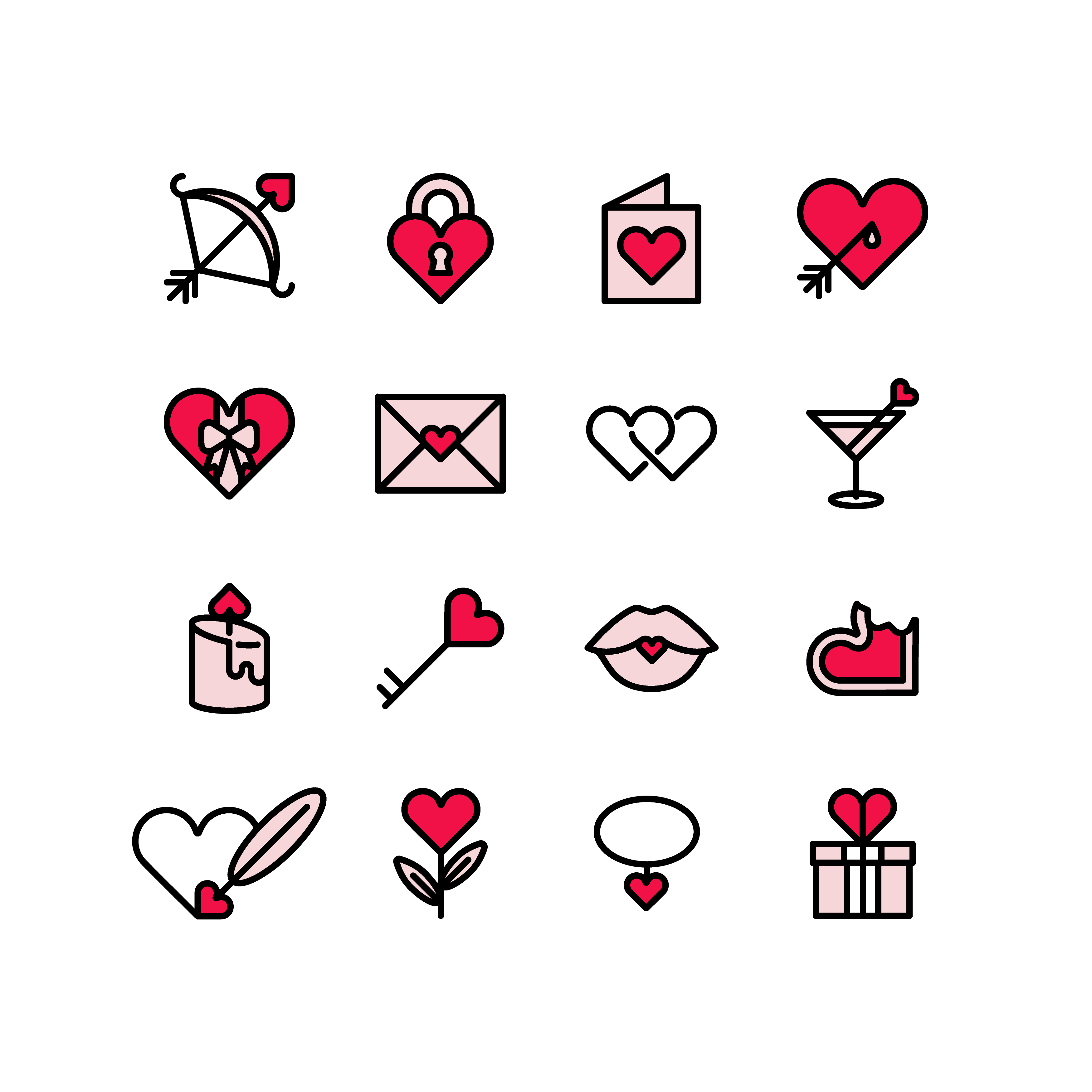 3500x3500 Valentine's Day Icons Graphic Design