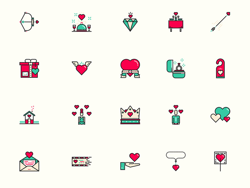 800x600 Valentines Day Icons Sketch Freebie