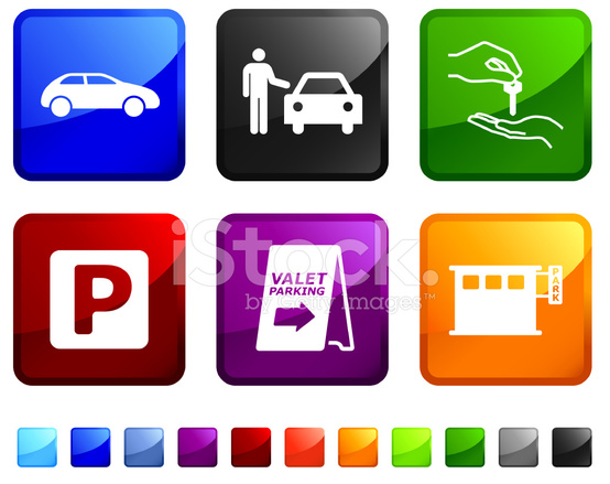 554x439 Valet Parking Royalty Free Vector Icon Set Stickers Stock Vector