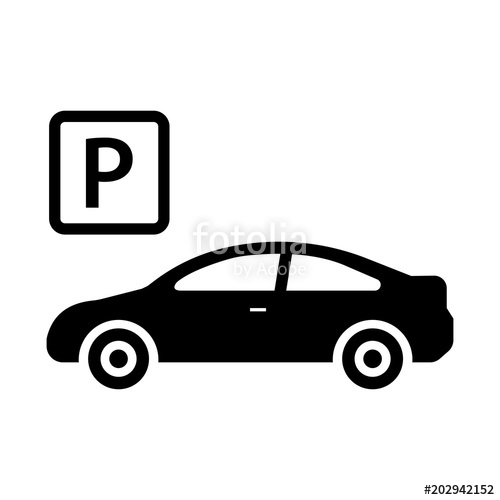 500x500 Car Icon Isolated, Parking Sign, Car Parking, Valet Flat Design