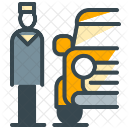 256x256 Valet Parking Icon Of Colored Outline Style