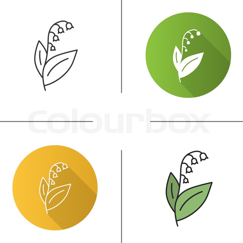 800x800 Lily Of The Valley Icon Flat Design, Stock Vector Colourbox
