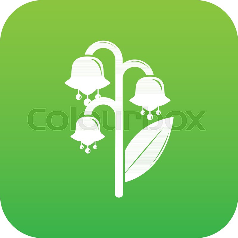 800x800 Lily Valley Icon Green Vector Isolated Stock Vector Colourbox