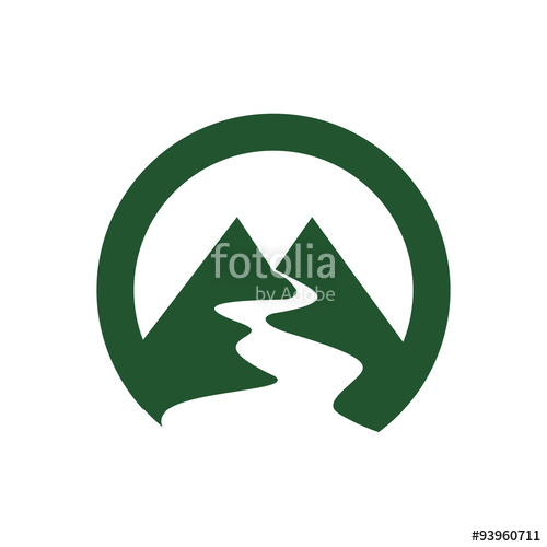 500x500 M Mountain And Valley Flat Logo Icon Stock Image And Royalty Free