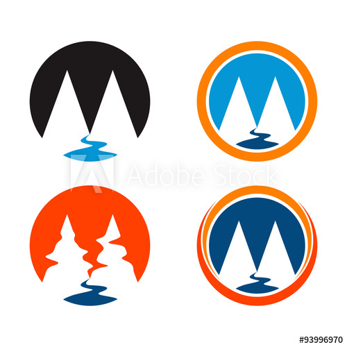 500x500 Circle M Mountain And Valley Icon Set