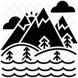 256x256 Valley Icon Of Glyph Style