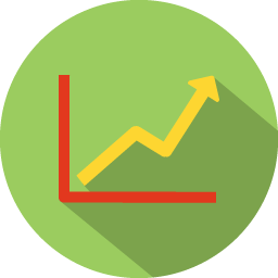 256x256 Analytics Icon Colorful Long Shadow Iconset Graphicloads