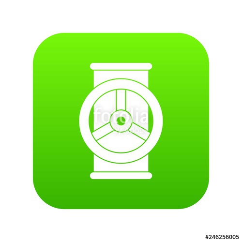 500x500 Valve Icon Digital Green For Any Design Isolated On White Vector