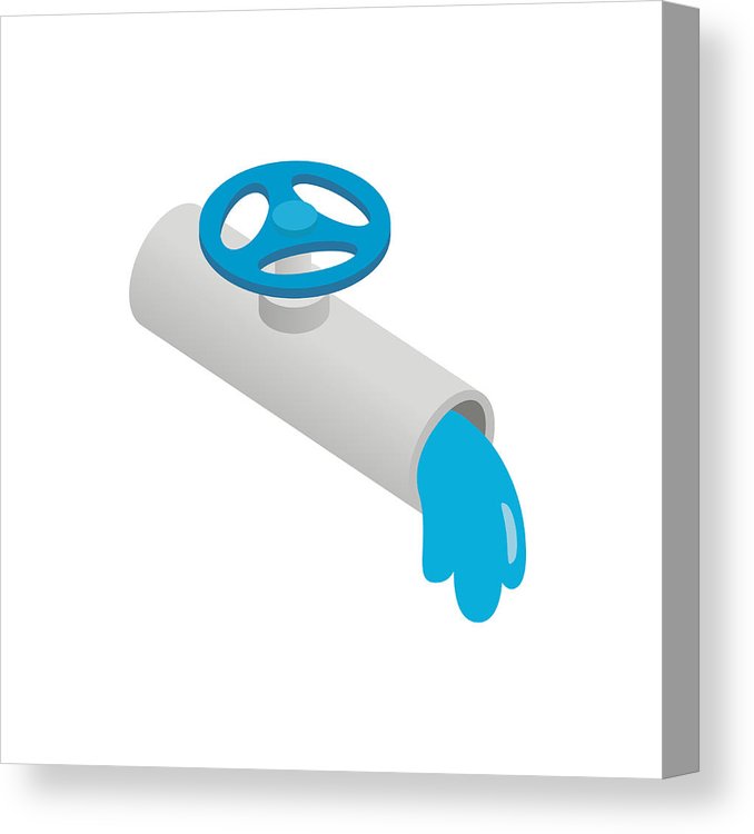 678x750 Water Pipe With A Blue Valve Icon Canvas Print Canvas Art