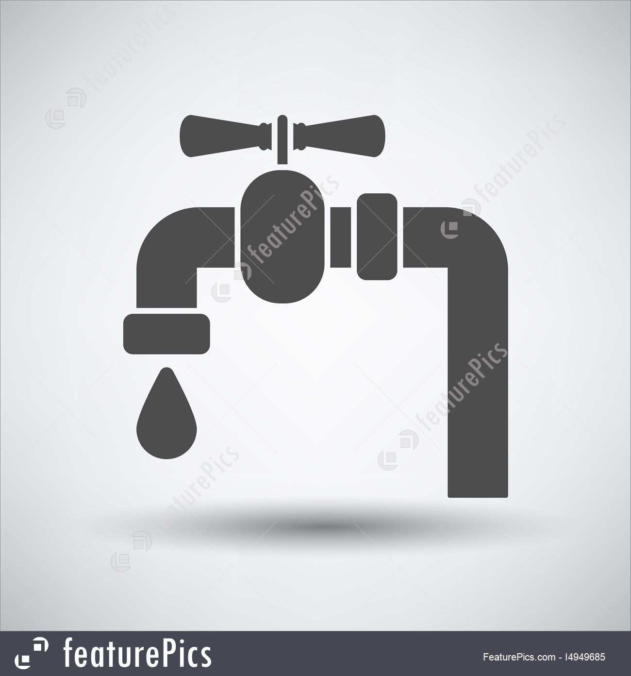 1300x1392 Water Tap With Valve Icon Stock Illustration