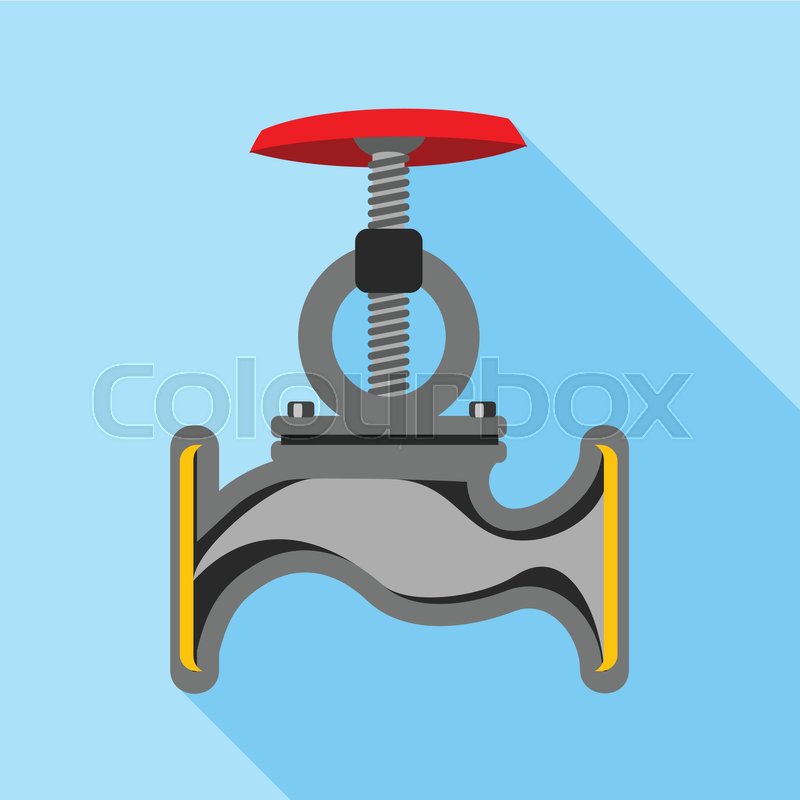 800x800 Pipe With A Valve Icon Flat Stock Vector Colourbox