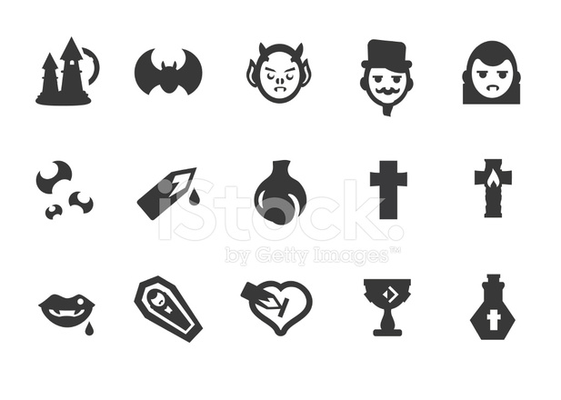 617x440 Vampire Icon Set Stock Vector