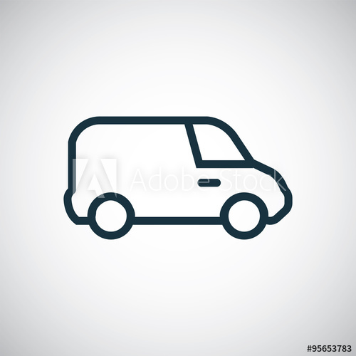 500x500 Van Outline, Thin, Flat, Digital Icon
