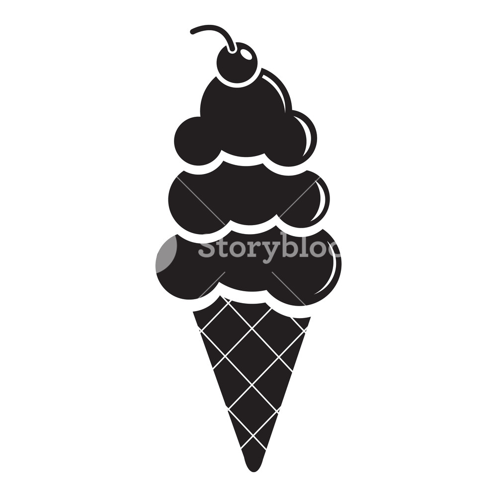 1000x1000 Vanilla Ice Cream Icon Simple Illustration Of Vanilla Ice Cream