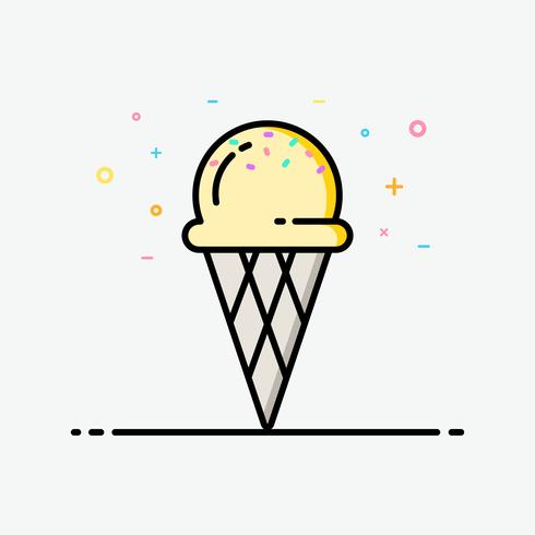 490x490 Ice Cream Cone Vanilla Icon In Filled Outline Style For Decorated