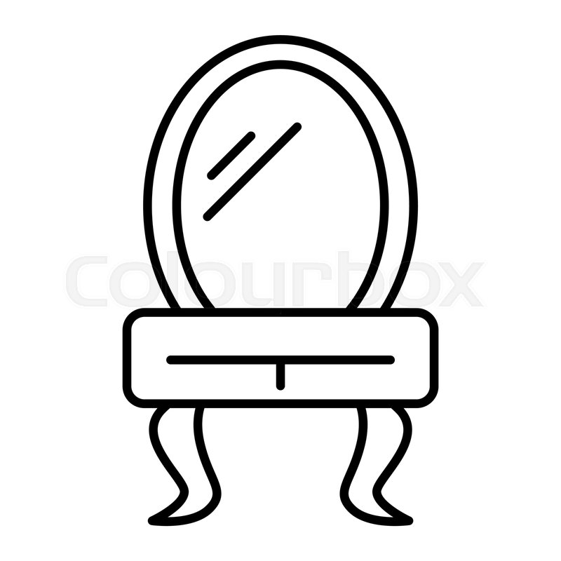 800x800 Dressing Table Thin Line Icon Dresser Stock Vector Colourbox