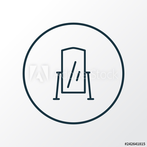 500x500 Floor Mirror Icon Line Symbol Premium Quality Isolated Stand