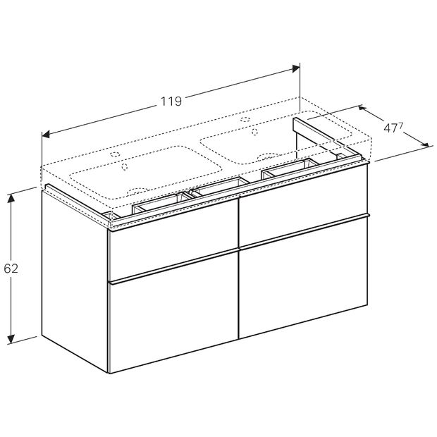 620x620 Geberit Icon Vanity Unit For Double Basin With Bathroom Planet
