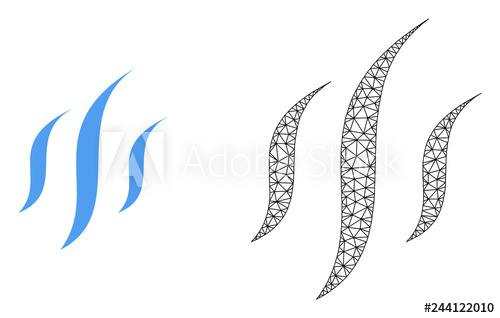 500x318 Polygonal Mesh Vapor And Flat Icon Are Isolated On A White