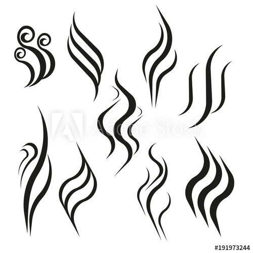 500x500 Smell Aroma And Heat Sign Set Odor And Scent Or Hot Vapor