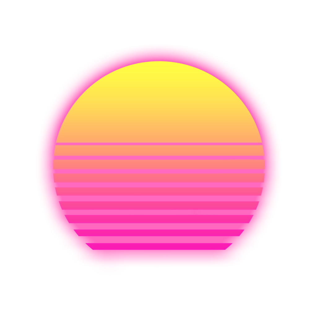 1024x1024 Retrowave Sun With Alpha Background Vaporwave Png