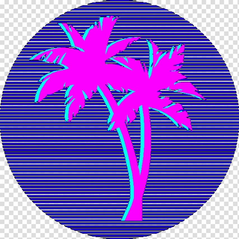 800x800 Blue And Purple Coconut Tree Art, Vaporwave Seapunk Desktop