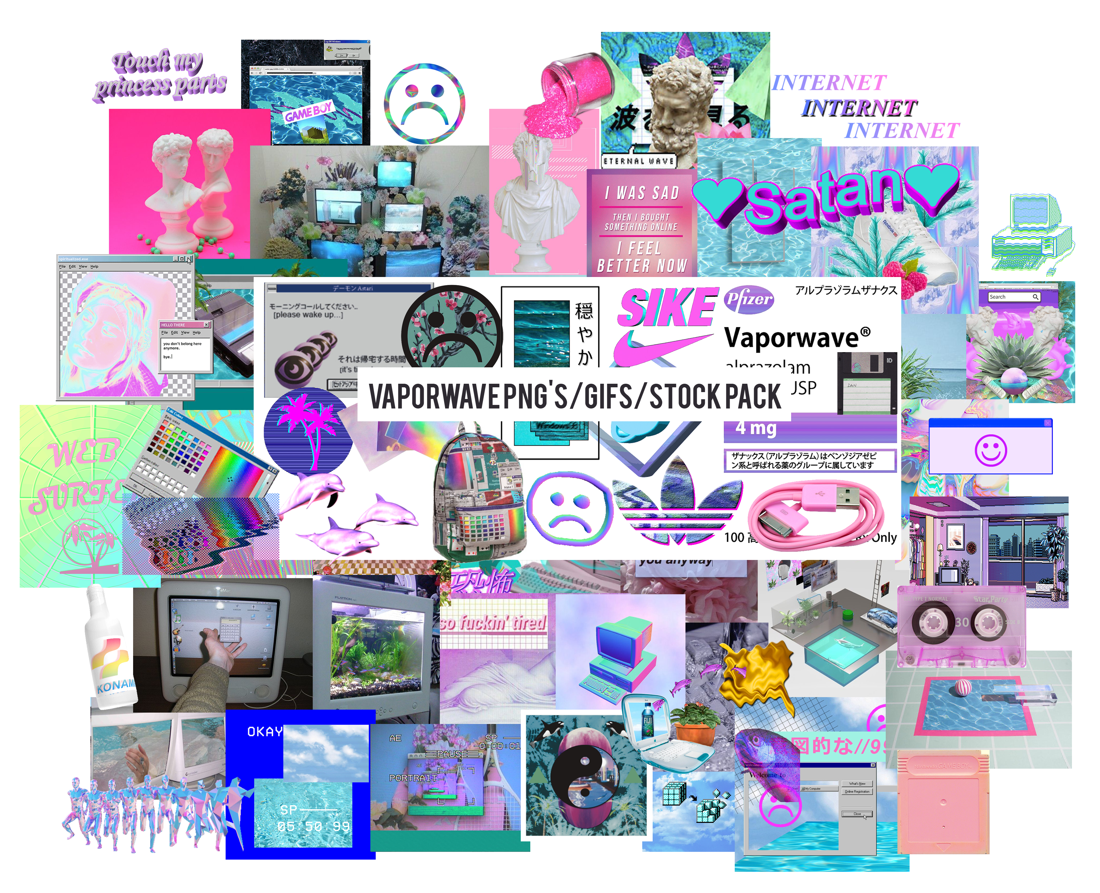 Free Aesthetic Png Packs Film, Music And Books Vaporwave 3686x2995 Free Aesthetic Png Packs Film, Music And Books Vaporwave
