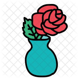 256x256 Flower Vase Icon Of Doodle Style
