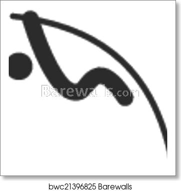 362x382 Pole Vault Icon, Art Print Barewalls Posters Prints