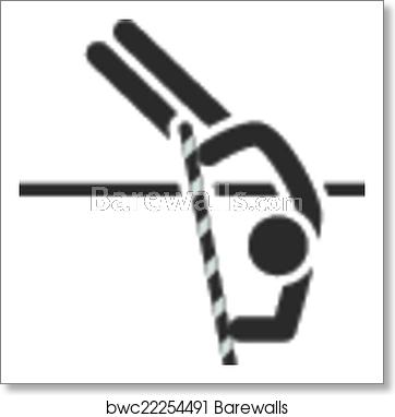 362x382 Pole Vault Icon, Art Print Barewalls Posters Prints