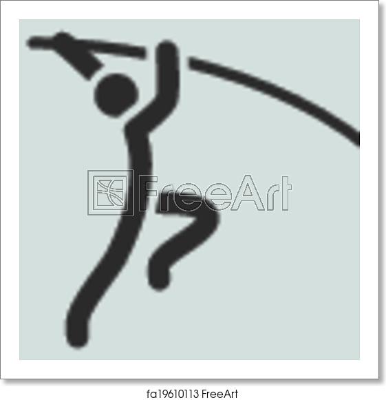 561x581 Free Art Print Of Pole Vault Icon Summer Sports Icons