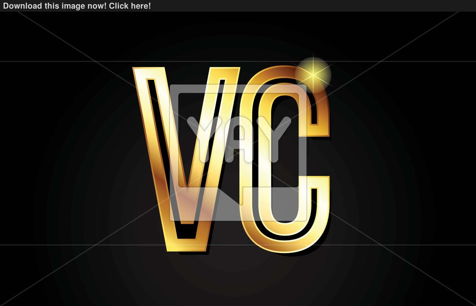 1600x1031 Gold Alphabet Letter Vc V C Logo Combination Icon Design Vector