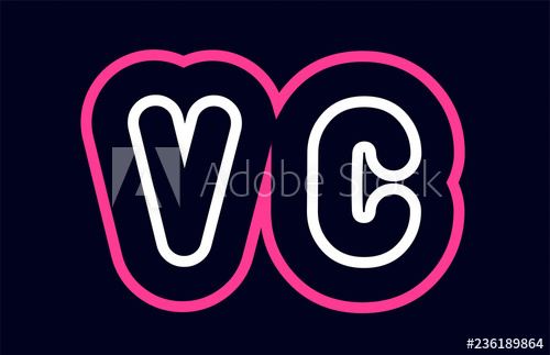 500x323 Pink White Blue Alphabet Combination Letter Vc V C Logo Company