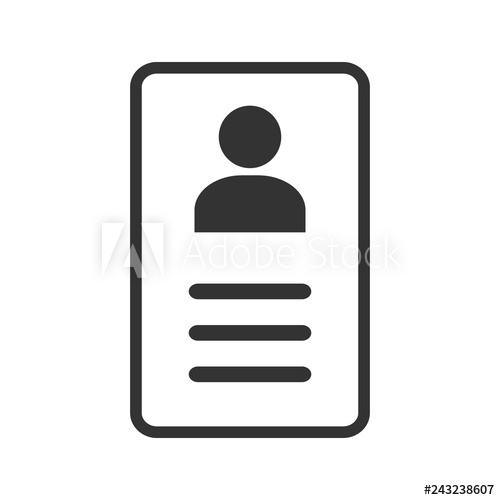 500x500 Employee Clerk Card, Vcard Vector Icon Illustration For Graphic