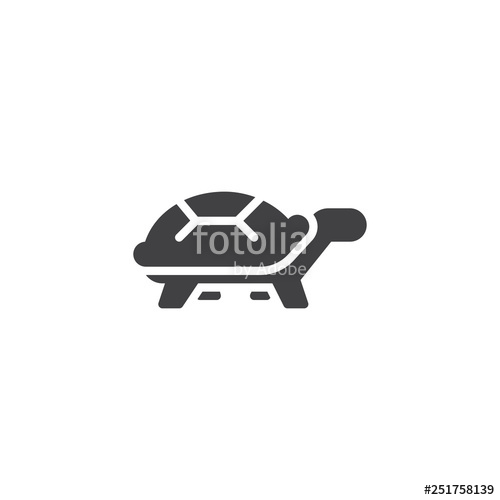 500x500 Turtle Side View Vector Icon Filled Flat Sign For Mobile Concept