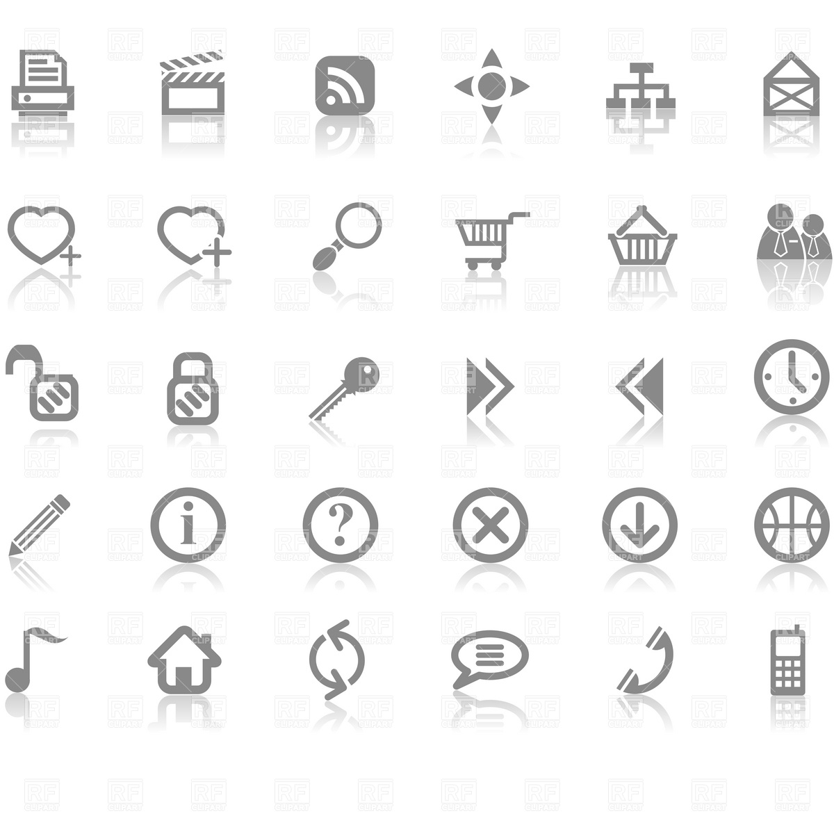 1200x1200 Web Site And Internet Icon Set Vector Image Of Icons And Emblems